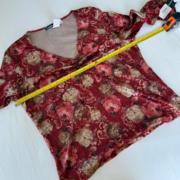 california concepts vintage red floral top‎ medium - Picture 3 of 3